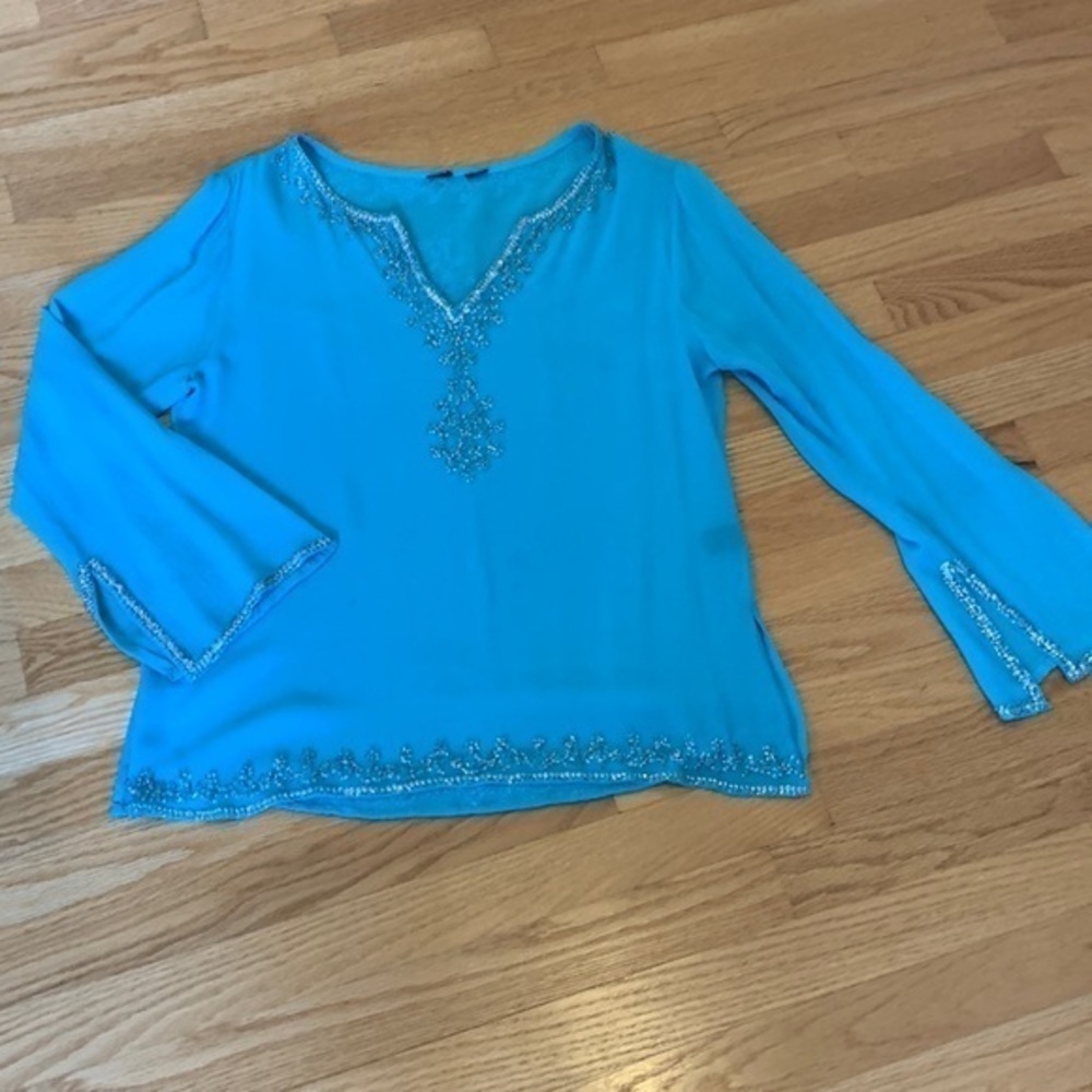Almost vintage beaded silk tunic